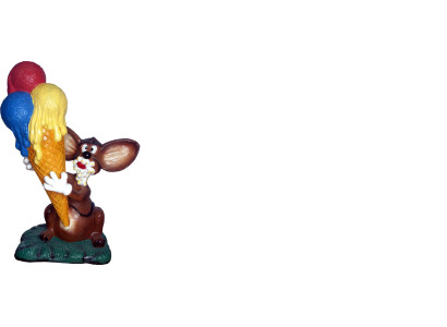 Design Maus mit Eis Figur Statue Skulptur Figuren Skulpturen Dekoration Eisdiele