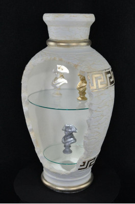 Vitrine Bar Regal Glas Bodenfase Schrank Vitrinen Statue Bad Wohnzimmer Figuren