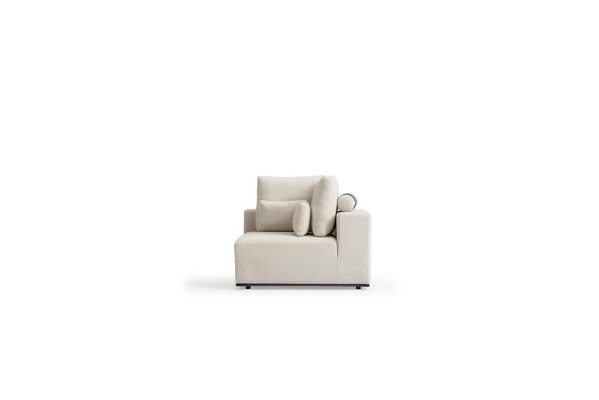 Weißes Polstersofa Moderne Couch Dreisitzer Textilöbel Holzgestell Neu