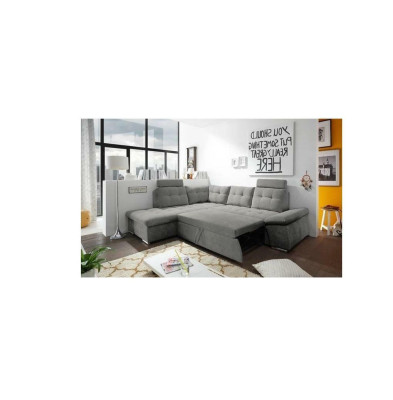 Design Ecksofa L-Form Sofa Couch Bettfunktion Polster Schlafsofa Textil
