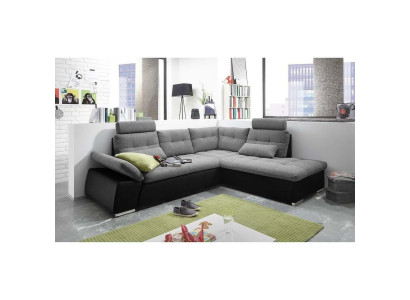 Ecksofa L-Form Sofa Couch Design Polster Modern Leder Textil Bettfunktion