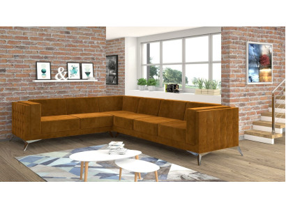 Ecksofa L-Form Stoff Couch Wohnlandschaft Garnitur Design Modern Sofa