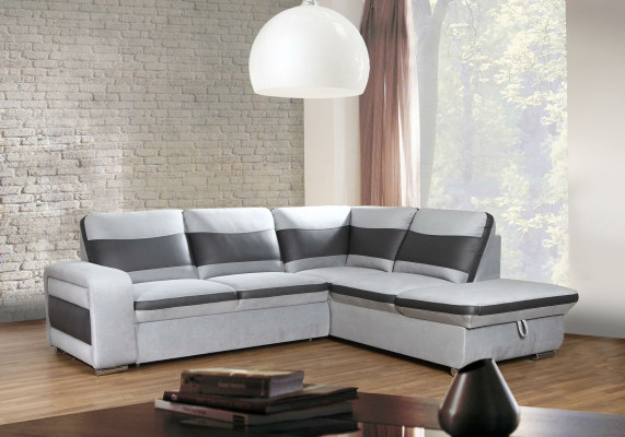 Ecksofa Eck Wahl Leder Stoff Polster Textil Bett Kasten Couch Sofa Ecke