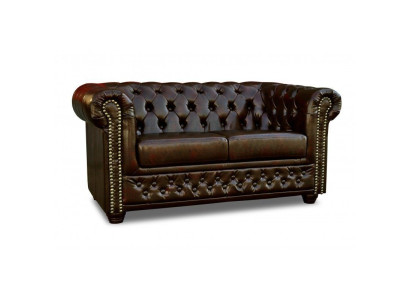 Chesterfield Sofa York 2 Sitzer mit Bettfunktion Couch Polster Sofas Couchen Neu