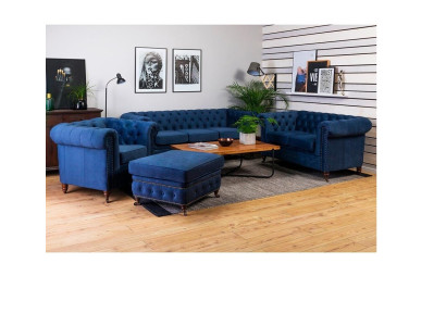 Designer Sofa 3 Sitzer Chesterfield Couch Polster Sofas Sitz Dreisitzer Textil