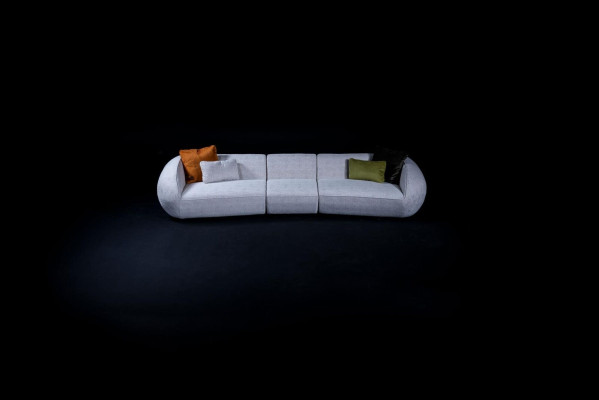 Polstermöbel Sechssitzer Wohnzimmer Couch Textil Sofas Moderne Möbel