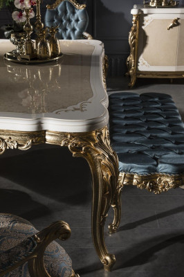Modern Luxus Esstisch Eleganter Tisch klassische Esszimmer Tische Möbel Gold