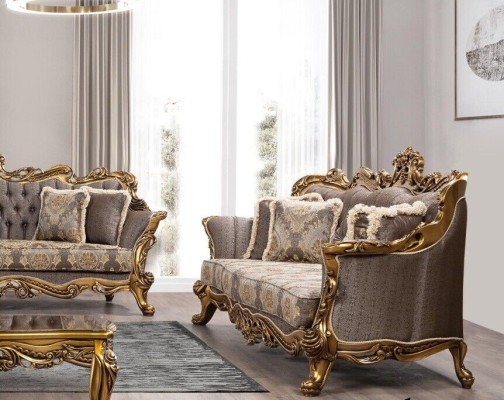 Luxus Garnitur Set 5tlg Sofagarnitur 3+3+1+1 Sitzer Couchtisch Sofa Sofas Sessel