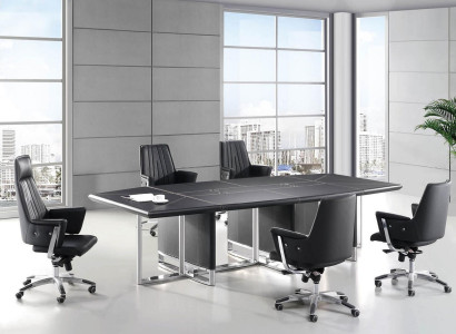 Besprechungs Tische Konferenz Tisch Moderne Kanzlei Leder Holz Design