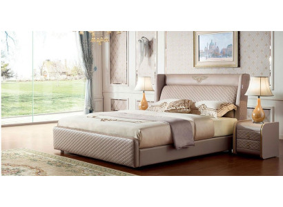 Bett 2x Nachttisch Tische Schlafzimmer Set Designer Luxus Bettgestellt
