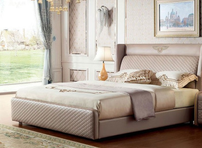 Bett 2x Nachttisch Tische Schlafzimmer Set Designer Luxus Bettgestellt