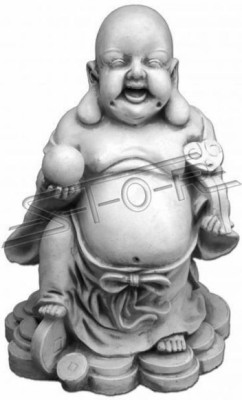 Buddha Statue Statuen Skulpturen Figur Dekoration Garten Silber Terrasse