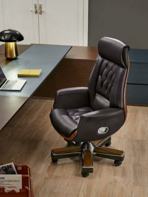 Chefsessel Sessel Leder Polster Deko Büro Stuhl Dreh Computer Stühle Sitz