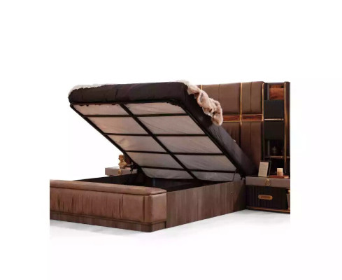 Garnitur Luxus Schlafzimmer Doppelbett Garnitur Bett Set 4tlg Beige