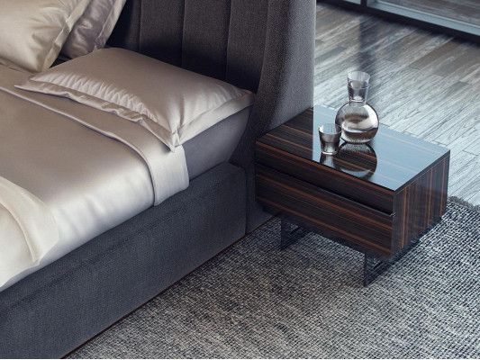 Modern Schlafzimmer Set 7tlg Doppel Bett Luxus 2x Nachttische Kommode