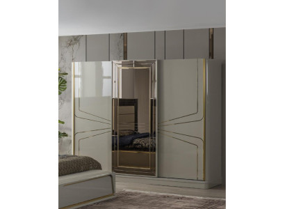 Modernes Schlafzimmer-Set in Beige mit europäischem Akzent
