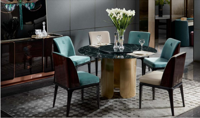Stuhl Set Esszimmer Hellblau Stuhl 4x Lehnstuhl Modern Design Möbel Luxus Stühle