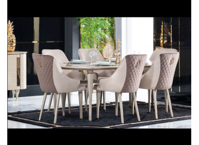 Esszimmer Garnitur Set Tisch 6x Stühle Stuhl Komplettes Neu Set Essgruppe 7tlg.