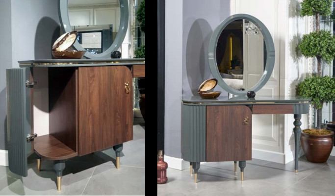 Schlafzimmer Möbel Designs 2tlg Schminktisch Kosmetiktisch Frisiertisch Spiegel