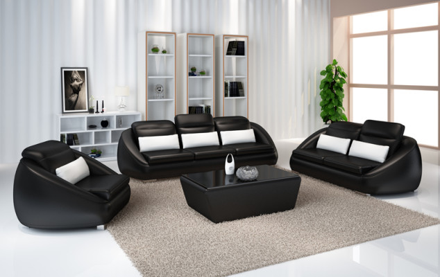 Luxus Möbel Sofagarnitur Couch Sofa Polster 3+2 Rote Sitzpolster Gruppe