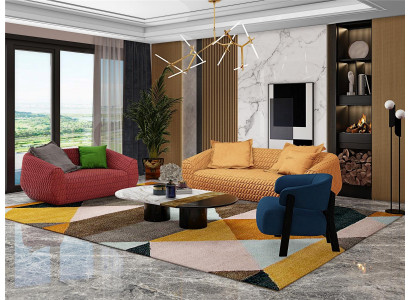 Luxuriöse Sofagarnitur Textil Polster Couchen Sofa Wohnzimmer 3+2 Set