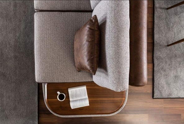 Graue Polster 3+2 Sitzer Garnitur Wohnzimmer Designer Couchtisch Luxus Möbel