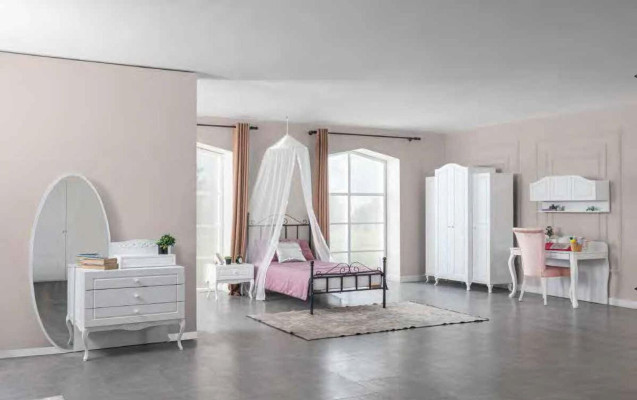 Garnitur Set Bett Nachttisch Kommode Schlafzimmer Jugendzimmer 6tlg. Möbel 