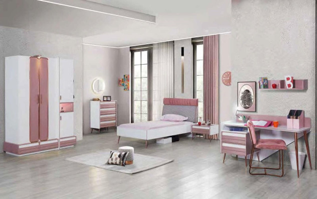 Jugendzimmer Kinderzimmer komplett Set Jugendbett Schreibtisch Schrank Möbel 