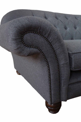 Moderm Sofa 3 Sitzer Luxus Textil Couch Grau Sofas Polster Stoff Neu