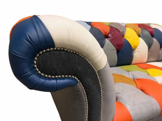 Chesterfield 3 Sitzer Stoff Design Couch Polster Textil Modern Sofa Neu