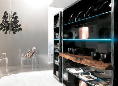 Wohnzimmer Schrank Bücherregal Holz Büroschrank Regal Schränke Vitrine Italien
