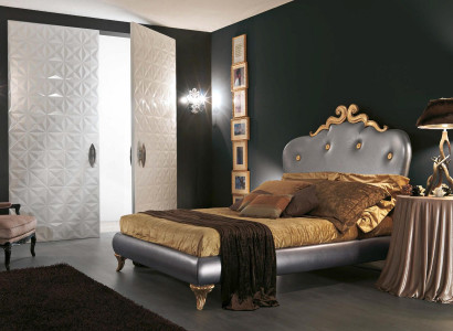 Bett Möbel für Schlafzimmer Doppelbett Holzbett Designbett Bizzotto Betten Neu