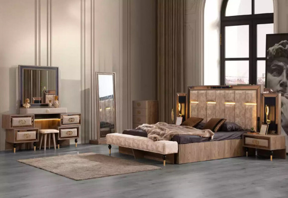 Luxus Frisiertisch Schminktisch Konsoletisch Konsole Beige Holz Konsol