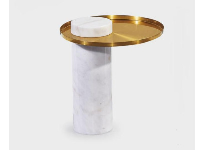 Stilvoller Runder Weißer Beistelltisch Luxus Couchtisch Wohnzimmer Möbel