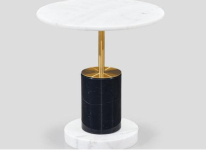 Weißer Marmorimitation Beistelltisch Designer Runder Stil Ablagetisch Tisch