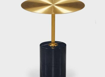 Runder Schwarz-Goldener Beistelltisch Designer Wohnzimmer Möbel Tische