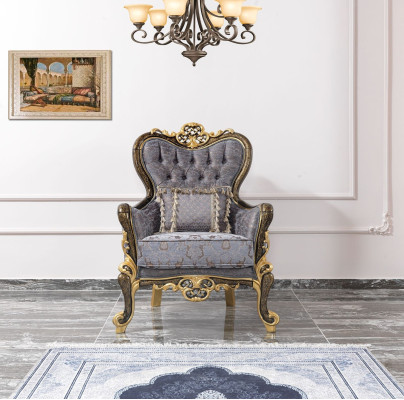 Sofagarnitur Chesterfield Polstersofa Sofa Blau Dreisitzer Sessel Set