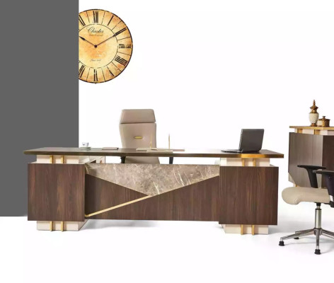 Arbeitszimmermöbel Eckschreibtisch Luxus Büroschrank Couchtisch 3tlg