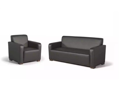 Schwarze Arbeitszimmer Sofagarnitur Dreisitzer Sessel Moderne Couche