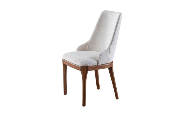Exklusive Weiße Stühle mit Holz braun Füße Design Esszimmer Neuheit