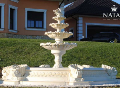 Becken Zierbrunnen Springbrunnen Skulptur Brunnen Garten Fontaine Teich Stadt