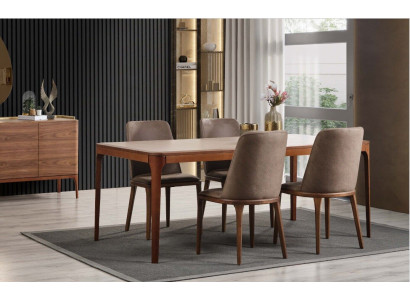 Esszimmer Gruppe Essgruppe Essecke Esstisch Stühle 7tlg Holz Braun