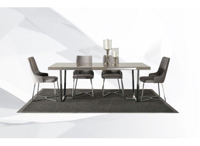 Essecke Esszimmer Gruppe Essgruppe Esstisch Stühle 7tlg Holz Grau