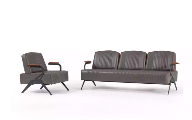 Sofa Couch Dreisitzer Arbeitzimmer Büro Einrichtung Polstersofa 3 Sitzer