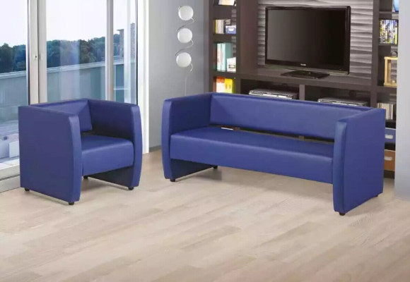 Blaue Komplette Sofagarnitur Büroeinrichtung Luxus Polstergarnitur