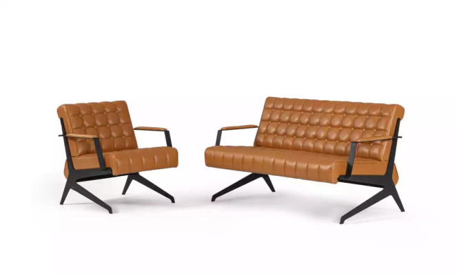 Modern Sofagarnitur Set 2 tlg Luxus Arbeitszimmer Set 2+1 Sitzer Neu