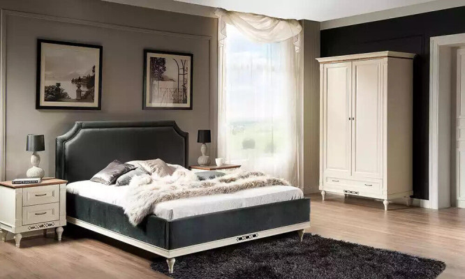 Bett Hotel Doppelbett Königliches Luxus Betten im Schlafzimmer