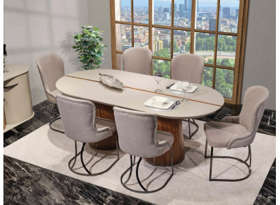 Luxus Esszimmer Set Esstisch 6x Stühle Designer Möbel 7 tlg Essgruppe Garnitur