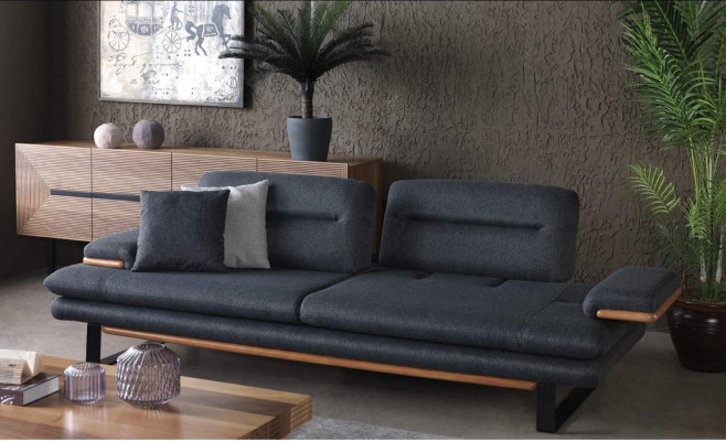 Modern Wohnzimmer set von 3tlg. Sofagarnitur 3+2+1 Sitzer Grau Couchen