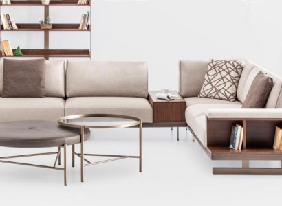 Beiges Stoffsofa Ecksofa Sofa L form Sofas Stoff Luxus Möbel Wohnzimmer